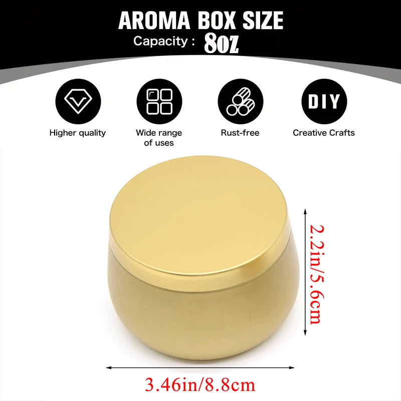 pots aromatiques dorés modernes mat 8oz couvercle 24 pièces