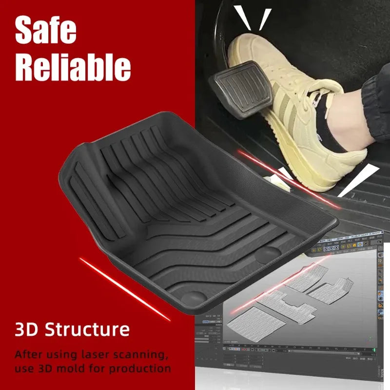 tapis sol voiture noir rayures horizontales moderne imperméable facile nettoyer tpe caoutchouc fibre synthétique