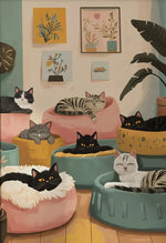 tableau toile chat tuxedo moderne décoration murale salon chambre objet esthétique