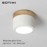 Spot LED moderne bois naturel abat jour métal gris blanc lumière