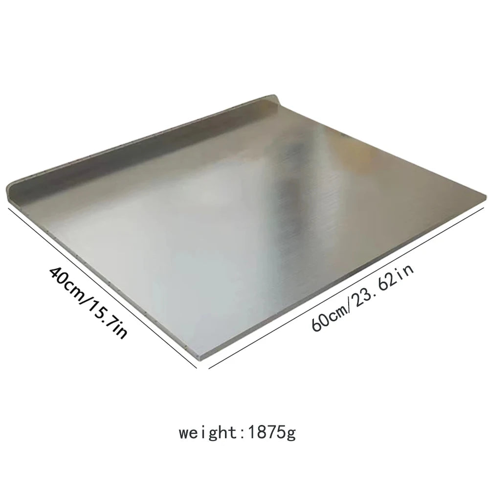 planche découper acier inoxydable grande taille moderne bords arrondis cuisine multifonctionnelle cutting board argente