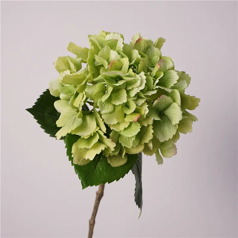 Bouquet fleurs artificielles hortensia naturel toucher réel décoration maison anniversaire mariageintérieur vert blanc bleu