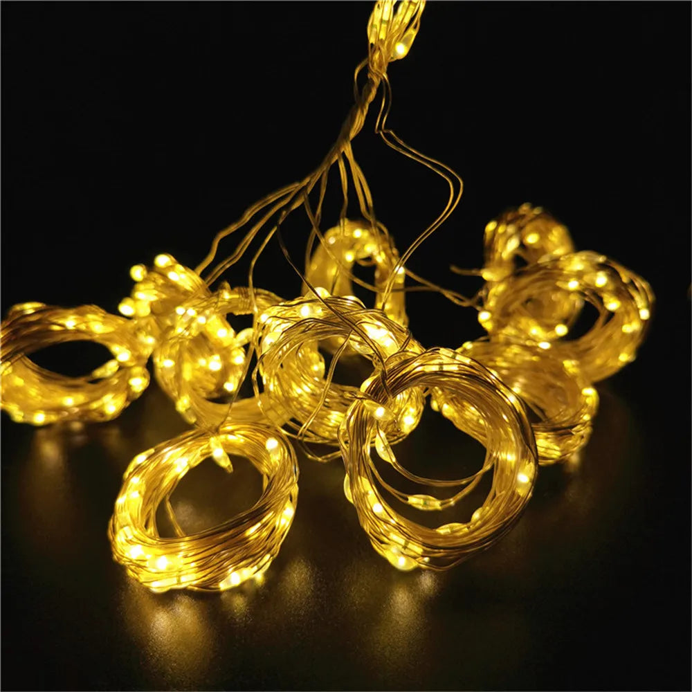 guirlande lumineuse led rose blanche jaune doré 300cm moderne télécommande usb