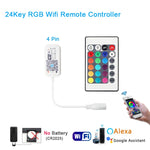 contrôleur led rgb télécommande usb adaptateur bluetooth wifi 5v 24 touches ir tuya modernes
