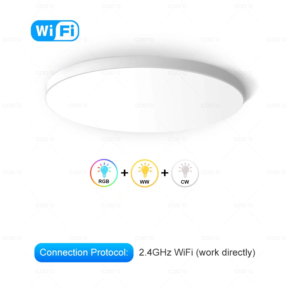 plafonnier led blanc moderne surface éclairage quotidien cuisine salle manger app commande vocale alexa