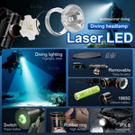 lampe torche plongée rechargeable led 30w ipx8 étanche 500m noir ceinture ajustable haute puissance
