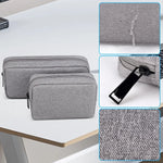 Sac main moderne toile gris clair zip compartiments internes taille 16 23 cm