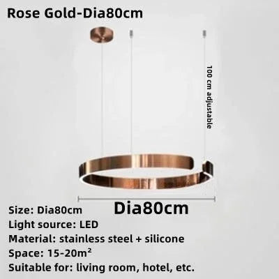 suspension circulaire or moderne acier inoxydable câbles suspendus lumière led haute qualité certification multiples