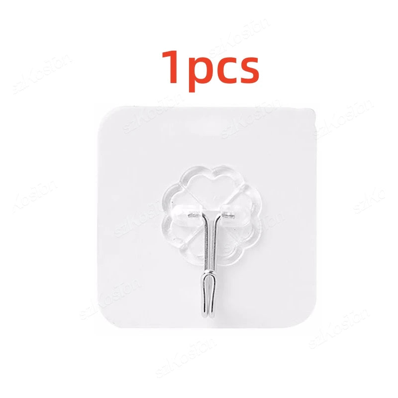 porte serviettes adhésifs transparents fleurs découpées moderne salle bain cuisine utilisation multiple robustes