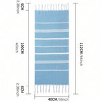 serviette table rayée moderne bleu clair vert rose gris jaune orange violet coton polyester