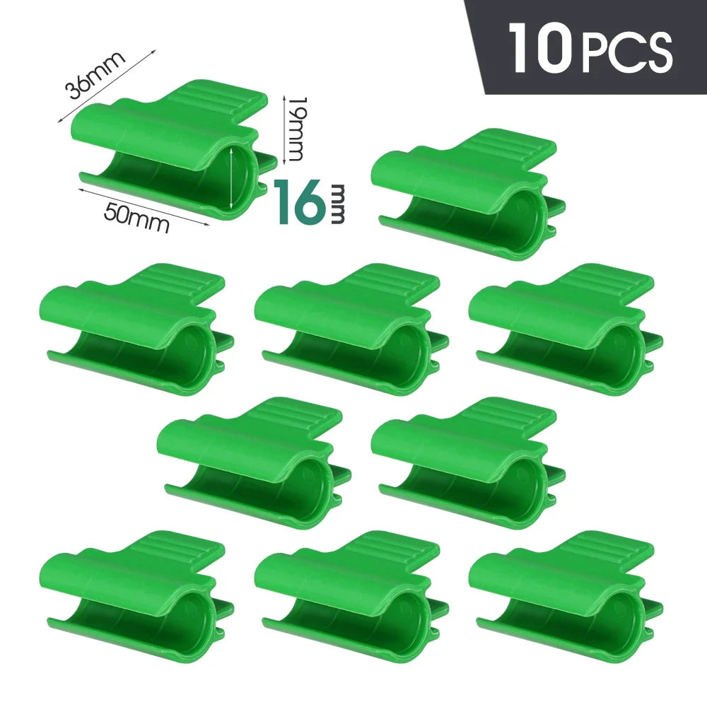 clips fixation plantes vertes pratique robustes 10 pièces opaques vert plat lisse clips support