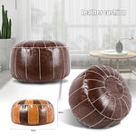 coussin rond cuir naturel marron beige gris moderne ethnique lit siège