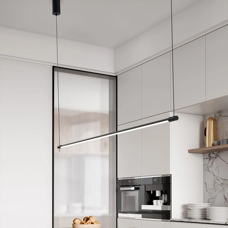 lampe suspendue moderne minimaliste noir blanc lisse mat 120cm adjustable oeilletsflux249 2000v90 260