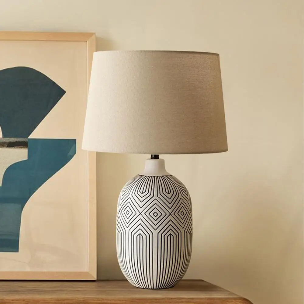 Détail de la lampe en céramique avec interrupteur à distance