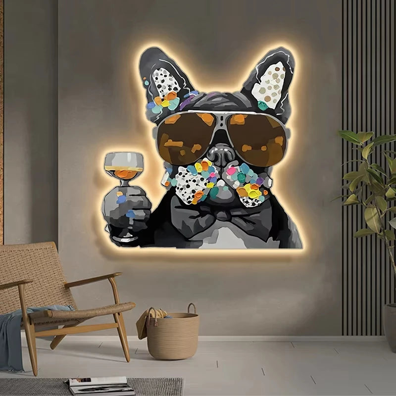 tableaux modernes pop art abstraits géométriques lumineux noir blanc multicoloresintérieur cuisine salle manger