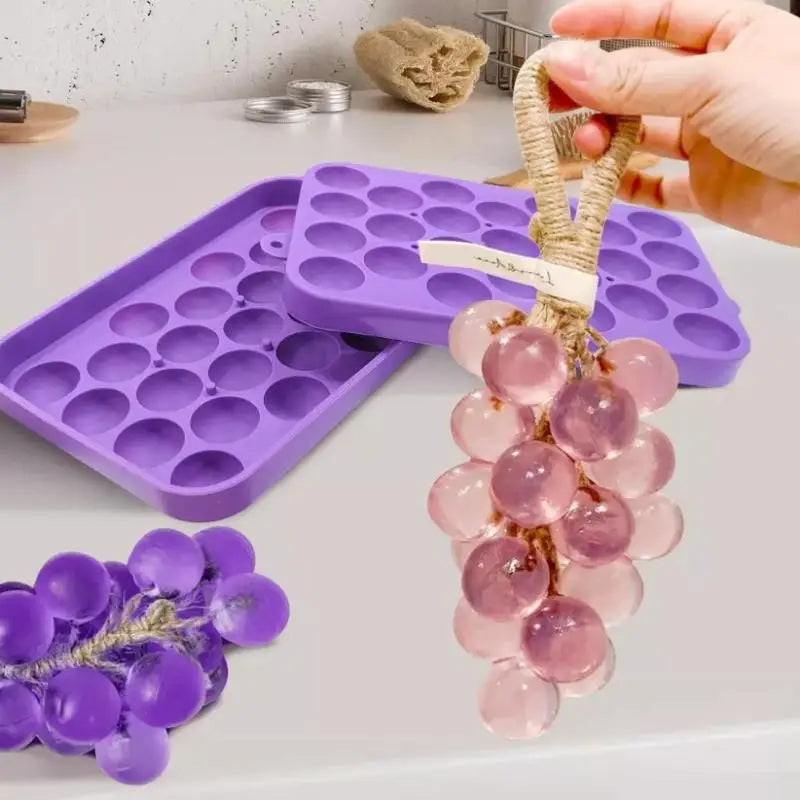moules silicone formes raisins savon artisanal bougies parfumées fruits simulés violet rose vert bleu
