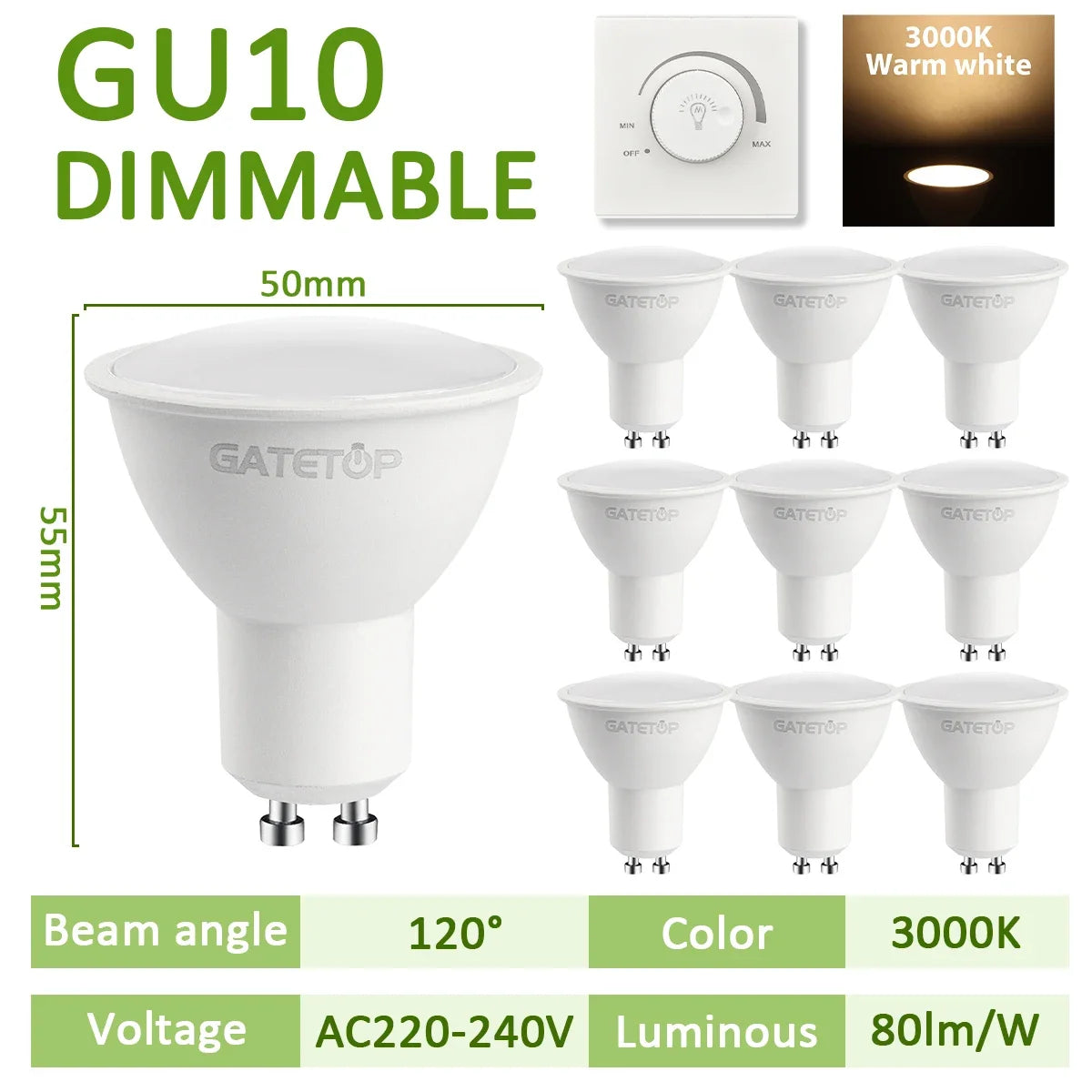 ampoule led gu10 blanc moderne rail éclairage intérieur maison chambre salon projecteur 50w