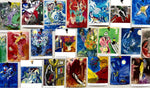 cartes postales créatives différentes couleurs classique moderne abstrait clips kit décoration murale DIY