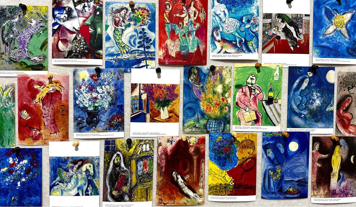 cartes postales créatives différentes couleurs classique moderne abstrait clips kit décoration murale DIY