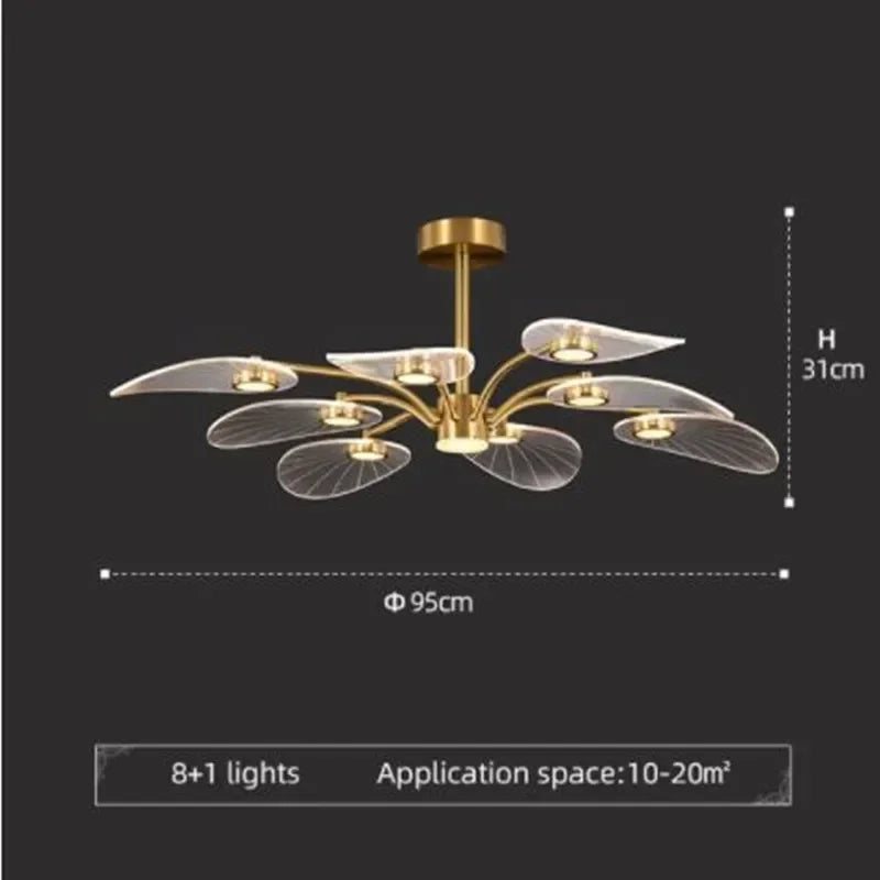 chandelier moderne suspension or blanc abat jour translucides ampoules led 10 lumièresversible