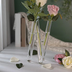 vases transparents modernes stries tubes hauteur 24cm fleurs feuilles decointérieur minimalistestyle