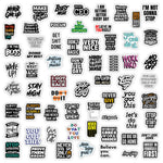 sticker autocollant texte motivant moderne multicolore étanche scrapbook journal portable téléphone bouteille vinyle pvc