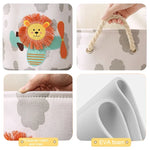 paniers rangement pliant tissu lin motif animaux moderne poignées corde rangement jouets chambre