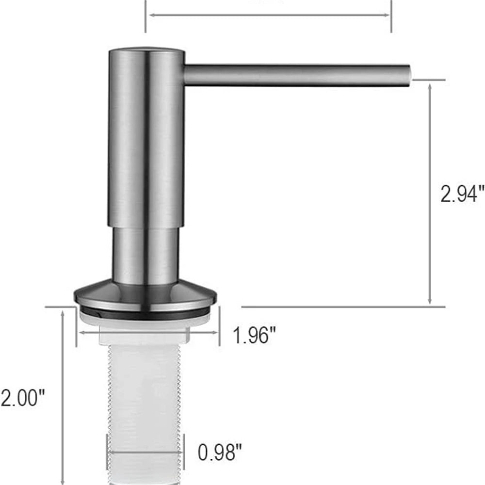 distributeur savon liquide argenté finition brossée moderne minimaliste bouteille 500ml opacité fixations accessoire salle