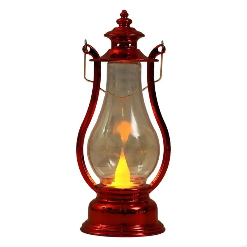 lanterne décorative rouge doré transparente effet vieilli vintage camping mariage