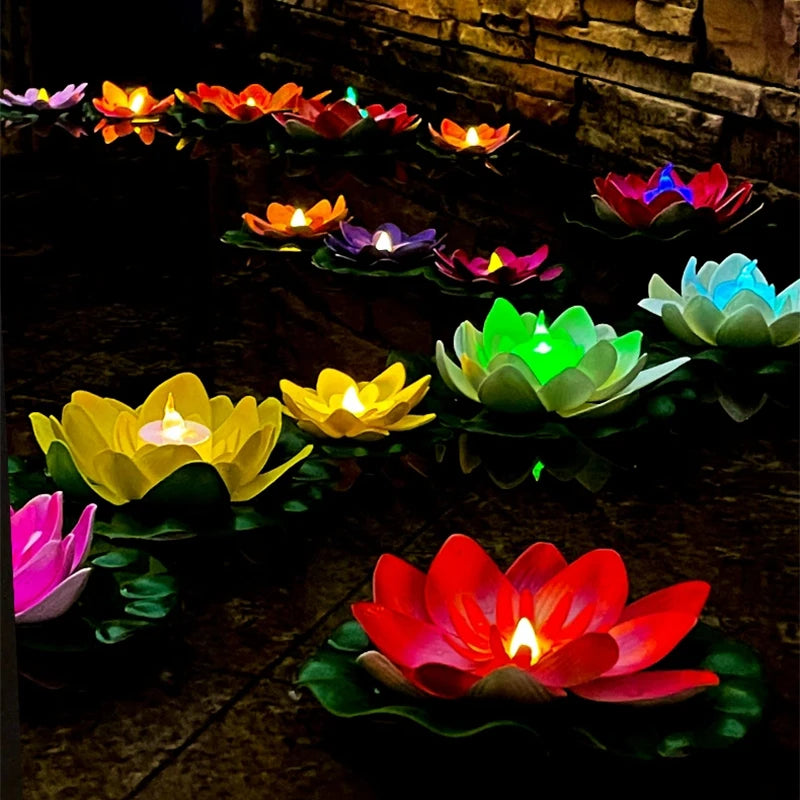 fleurs lotus flottantes artificielles multicolores décoration intérieure piscine réservoir anniversaire fête