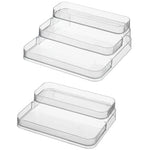 organiseur rangement transparent moderne maquillage parfum soins cosmétique deux étages acrylique multifonctionnelle