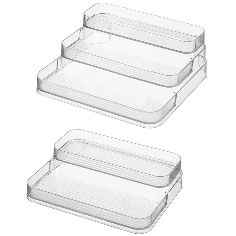 organiseur rangement transparent moderne maquillage parfum soins cosmétique deux étages acrylique multifonctionnelle