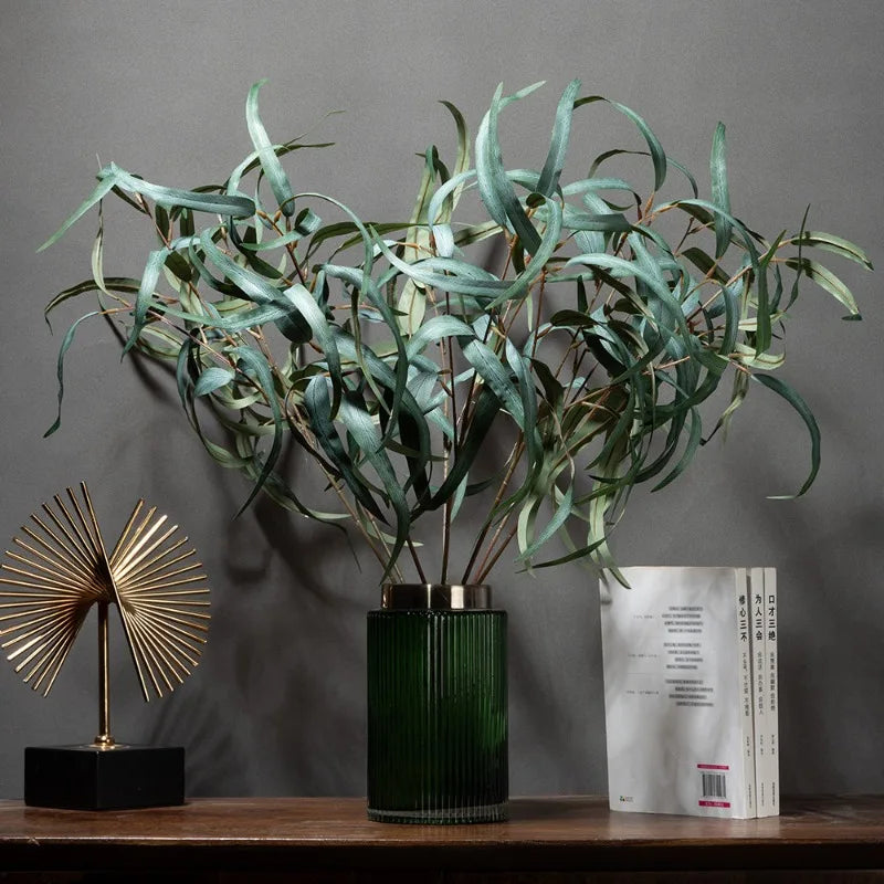 feuilles saule artificielles branches eucalyptus vert beige modernes decoration intérieur naturelle sans entretien longues