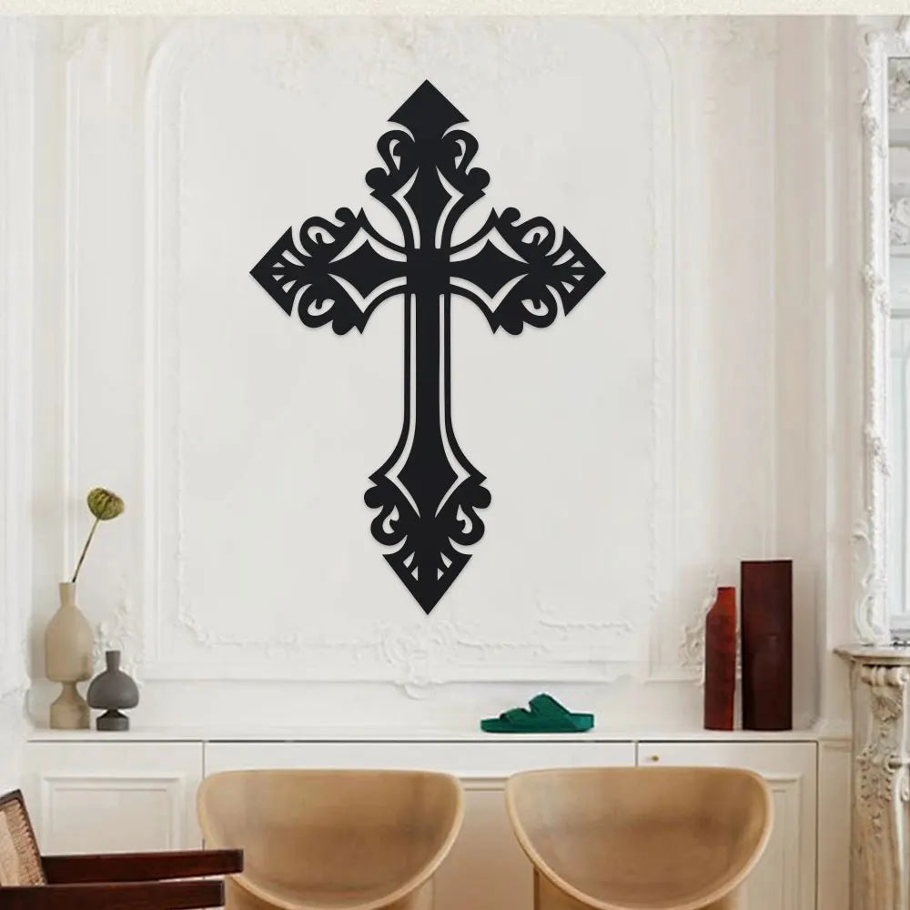 décoration murale croix motif floral gothique baroque religieux moderne