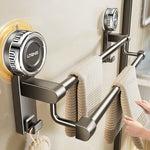 porte serviettes mural double barre cuivre gris moderne suction serviettes tissées beigeDecorationPomponBeige