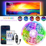 ruban led multicolore rayures horizontales adhésif controle application mobile led 5050 ws2812bRGBO