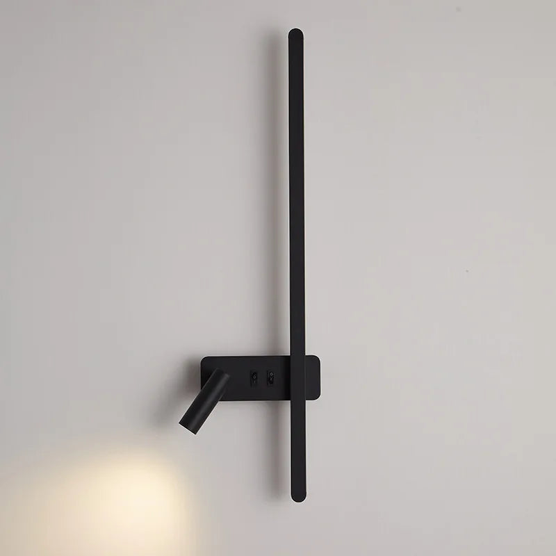 lampe murale moderne 92cm noir blanc vis fixation chambre salon entree