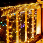 guirlande led solaire flexible modes lumineux multicolore extérieure festive spirale