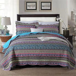 ensemble couette couverture matelassée motifs floraux coton quilté maison toutes saisons