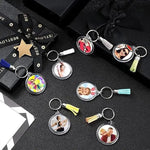 porte clés acrylique transparent moderne anneau métallique tassel 50 pièces