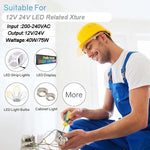 pilote led dimmable 12v 24v triac pwm moderne certifié rohs abs blanc
