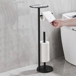 Support papier toilette multifonctionnel moderne acier inoxydable noir durable porte brosse wc papier toilette