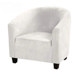housse fauteuil velours bleu marine blanc moderne anti dérapante machine opaque