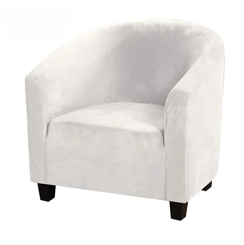 housse fauteuil velours bleu marine blanc moderne anti dérapante machine opaque