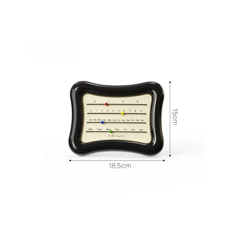calendrier mural moderne colorées mois jours adhésif opaque plastique noir beige