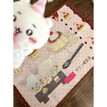 tapis table dessin animé kawaii noël mignon dessert clips beige rouge marron coton polyester