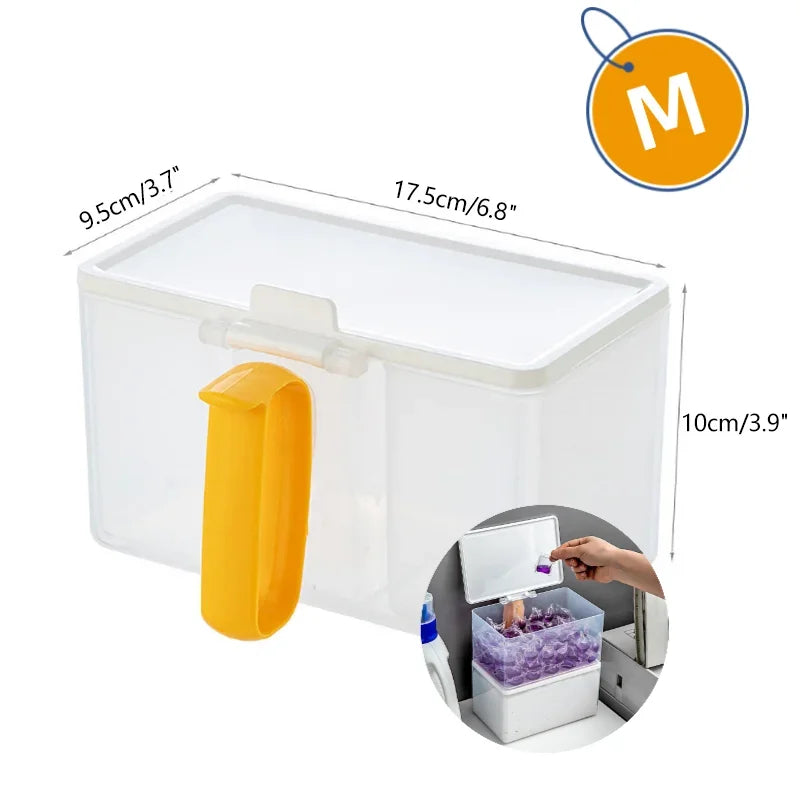 boîte rangement transparente moderne lessive rayées grande capacité humidité resistant 15cm 15cm 8.3cm