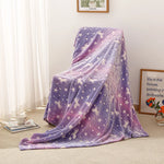 couverture licorne multicolore effet tie dye étoiles enfants moderne portable hiver