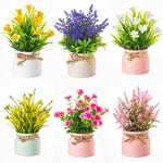 plantes artificielles modernes feuilles fleurs multicolores pot décoration intérieure extérieure