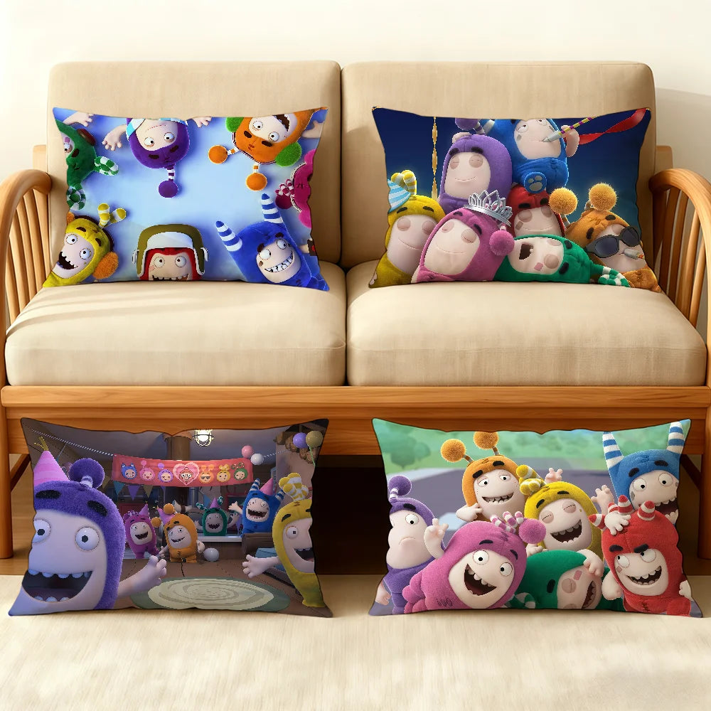 housse coussin animaux mignons bleu violet vert orange 100 polyester double face moderne